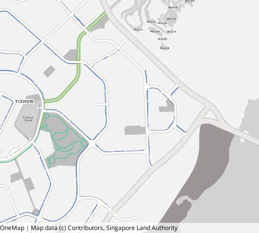 Map of the area around Blk 404 Yishun Ave 6 in Yishun, showing 400 m and 1 km rings and 2 primary schools within 1 km