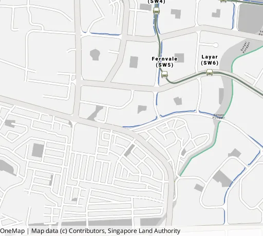Map of the area around Blk 404B Fernvale Lane in Sengkang, showing 400 m and 1 km rings and 2 primary schools within 1 km