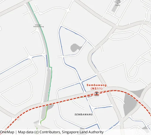 Map of the area around Blk 406 Sembawang Dr in Sembawang, showing 400 m and 1 km rings and 5 primary schools within 1 km