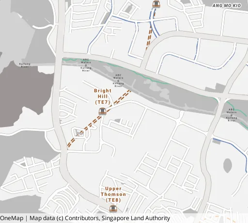 Map of the area around Blk 406 Sin Ming Ave in Bishan, showing 400 m and 1 km rings and 2 primary schools within 1 km