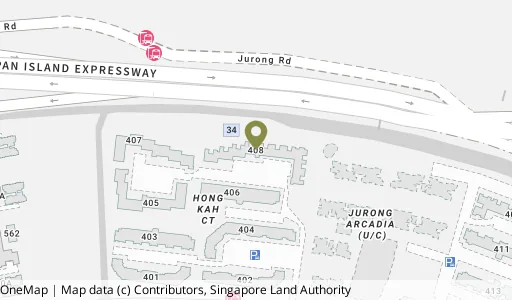 Location map of Blk 408 Jurong West St 42, a HDB resale block in Jurong West, Singapore