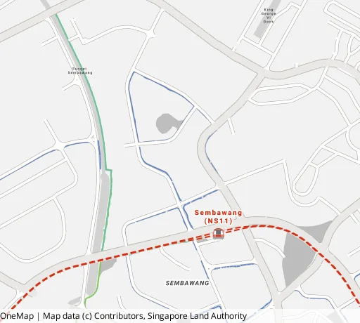Map of the area around Blk 408 Sembawang Dr in Sembawang, showing 400 m and 1 km rings and 4 primary schools within 1 km