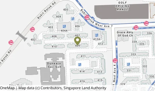 Location map of Blk 409 Bt Batok West Ave 4, a HDB resale block in Bukit Batok, Singapore