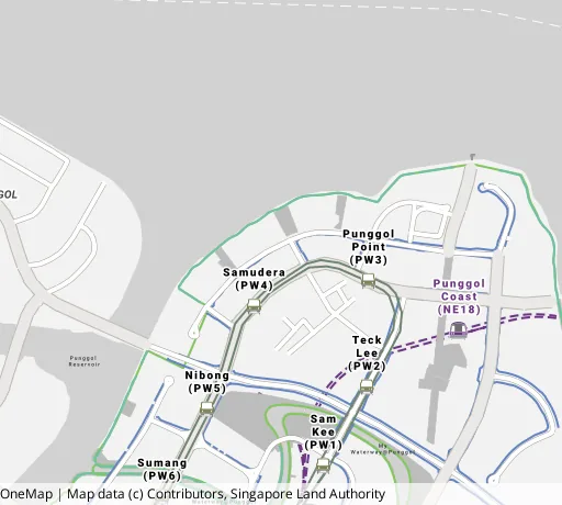 Map of the area around Blk 409D Northshore Dr in Punggol, showing 400 m and 1 km rings and 2 primary schools within 1 km