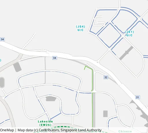 Map of the area around Blk 411 Jurong West St 42 in Jurong West, showing 400 m and 1 km rings and 2 primary schools within 1 km