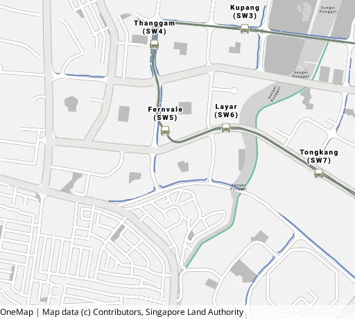 Map of the area around Blk 411B Fernvale Rd in Sengkang, showing 400 m and 1 km rings and 3 primary schools within 1 km
