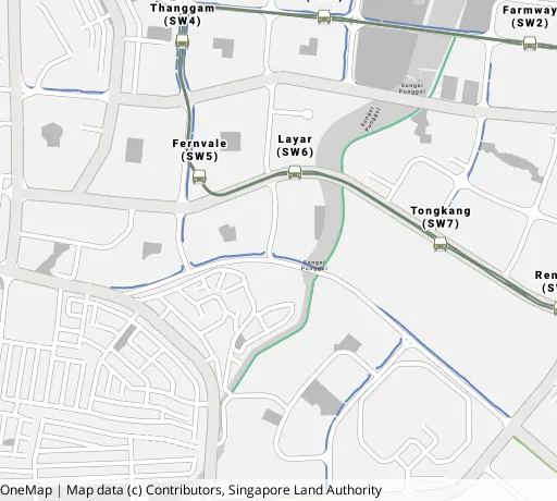 Map of the area around Blk 415A Fernvale Link in Sengkang, showing 400 m and 1 km rings and 4 primary schools within 1 km