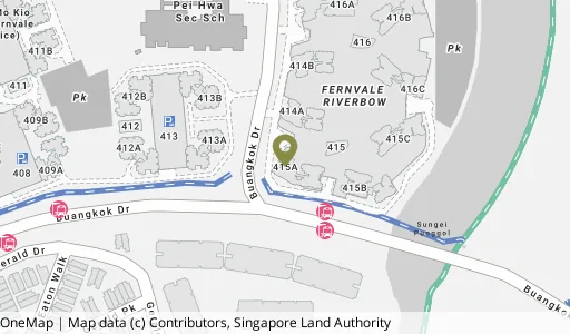 Location map of Blk 415A Fernvale Link, a HDB resale block in Sengkang, Singapore