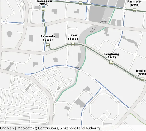 Map of the area around Blk 415B Fernvale Link in Sengkang, showing 400 m and 1 km rings and 4 primary schools within 1 km