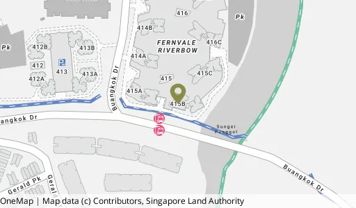Location map of Blk 415B Fernvale Link, a HDB resale block in Sengkang, Singapore