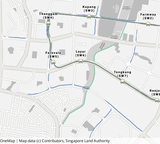 Map of the area around Blk 416A Fernvale Link in Sengkang, showing 400 m and 1 km rings and 4 primary schools within 1 km