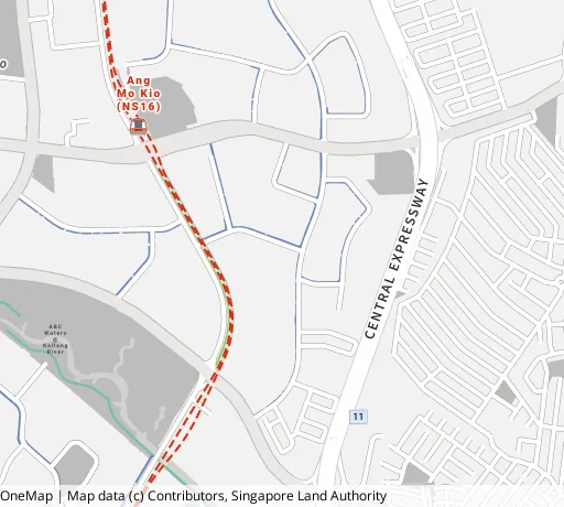 Map of the area around Blk 417 Ang Mo Kio Ave 10 in Ang Mo Kio, showing 400 m and 1 km rings and 3 primary schools within 1 km