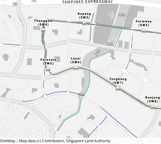 Map of the area around Blk 417A Fernvale Link in Sengkang, showing 400 m and 1 km rings and 4 primary schools within 1 km