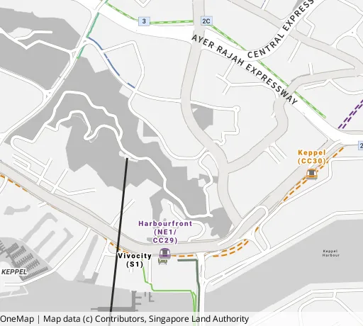 Map of the area around Blk 42 Telok Blangah Rise in Bukit Merah, showing 400 m and 1 km rings and 2 primary schools within 1 km