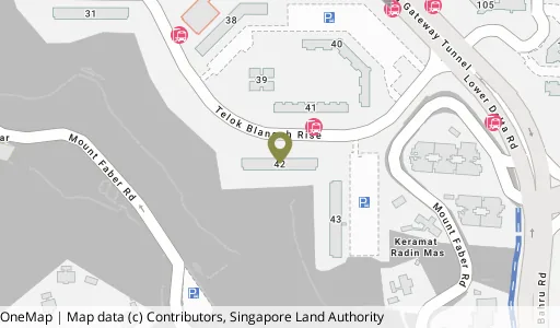 Location map of Blk 42 Telok Blangah Rise, a HDB resale block in Bukit Merah, Singapore