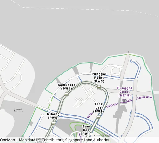 Map of the area around Blk 421A Northshore Dr in Punggol, showing 400 m and 1 km rings and 1 primary school within 1 km