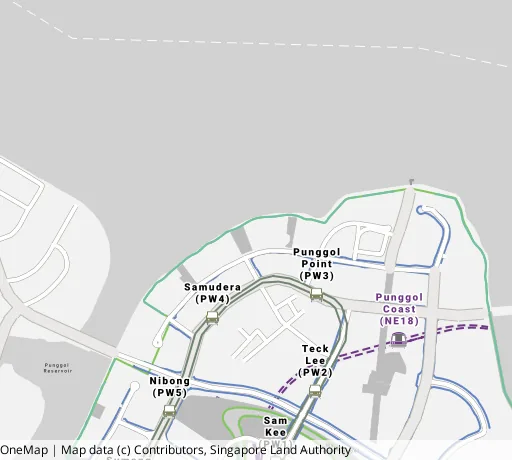 Map of the area around Blk 422A Northshore Dr in Punggol, showing 400 m and 1 km rings and 1 primary school within 1 km