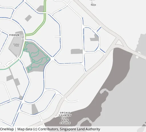 Map of the area around Blk 424A Yishun Ave 11 in Yishun, showing 400 m and 1 km rings and 3 primary schools within 1 km