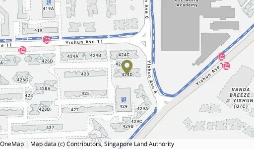Location map of Blk 424D Yishun Ave 11, a HDB resale block in Yishun, Singapore