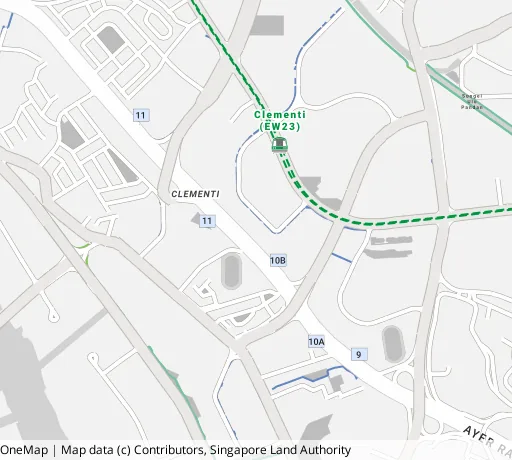 Map of the area around Blk 426 Clementi Ave 3 in Clementi, showing 400 m and 1 km rings and 4 primary schools within 1 km