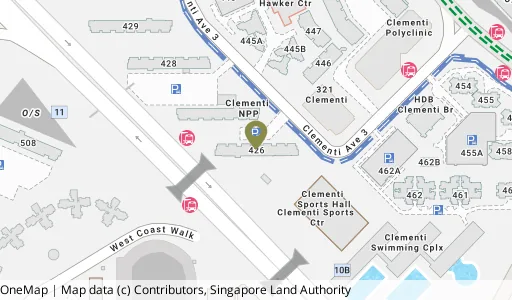 Location map of Blk 426 Clementi Ave 3, a HDB resale block in Clementi, Singapore