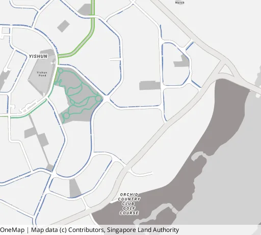 Map of the area around Blk 426C Yishun Ave 11 in Yishun, showing 400 m and 1 km rings and 3 primary schools within 1 km