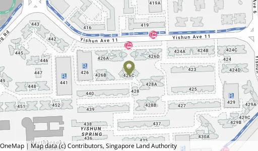 Location map of Blk 426C Yishun Ave 11, a HDB resale block in Yishun, Singapore