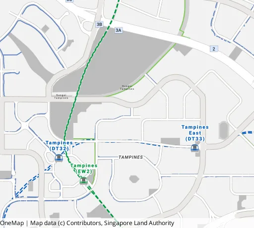Map of the area around Blk 428 Tampines St 41 in Tampines, showing 400 m and 1 km rings and 4 primary schools within 1 km