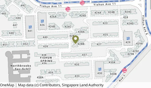 Location map of Blk 428B Yishun Ave 11, a HDB resale block in Yishun, Singapore