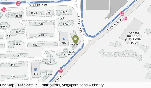 Location map of Blk 429A Yishun Ave 11, a HDB resale block in Yishun, Singapore