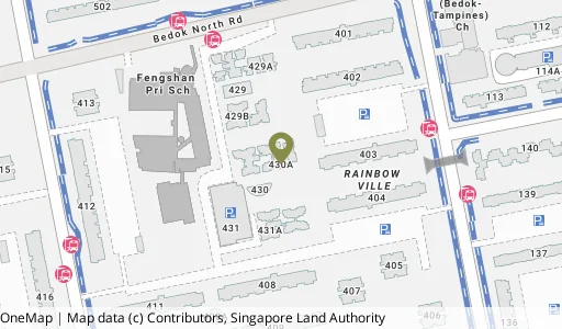 Location map of Blk 430A Bedok Nth Rd, a HDB resale block in Bedok, Singapore