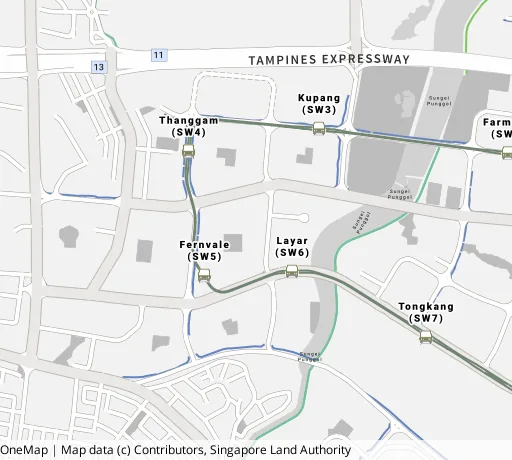 Map of the area around Blk 430A Fernvale Link in Sengkang, showing 400 m and 1 km rings and 3 primary schools within 1 km