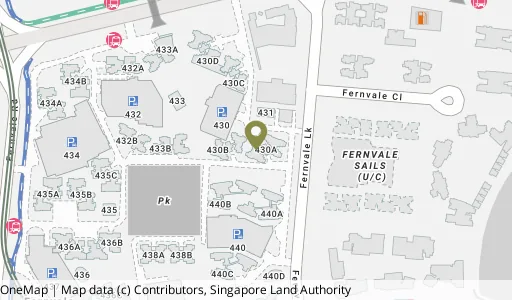 Location map of Blk 430A Fernvale Link, a HDB resale block in Sengkang, Singapore