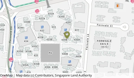 Location map of Blk 430B Fernvale Link, a HDB resale block in Sengkang, Singapore