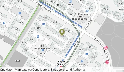 Location map of Blk 431 Bt Panjang Ring Rd, a HDB resale block in Bukit Panjang, Singapore