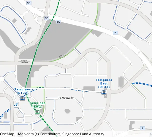 Map of the area around Blk 431 Tampines St 41 in Tampines, showing 400 m and 1 km rings and 4 primary schools within 1 km