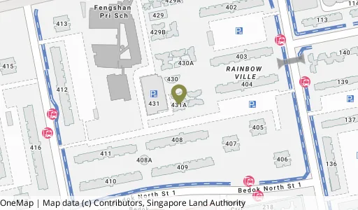 Location map of Blk 431A Bedok Nth Rd, a HDB resale block in Bedok, Singapore
