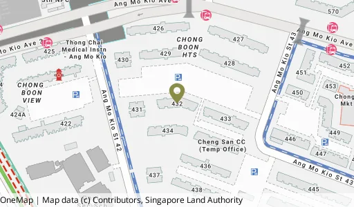 Location map of Blk 432 Ang Mo Kio Ave 10, a HDB resale block in Ang Mo Kio, Singapore