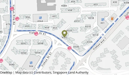Location map of Blk 432C Yishun Ave 1, a HDB resale block in Yishun, Singapore