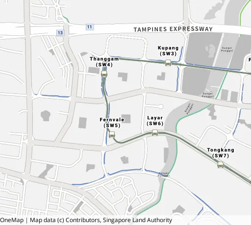 Map of the area around Blk 433B Sengkang West Way in Sengkang, showing 400 m and 1 km rings and 3 primary schools within 1 km
