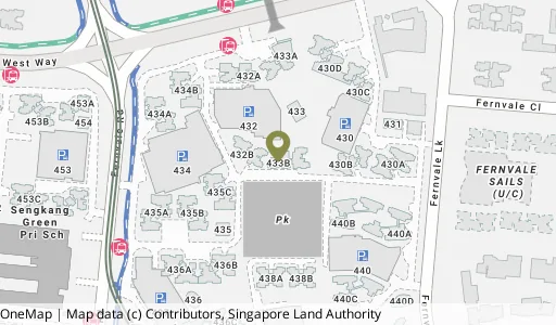 Location map of Blk 433B Sengkang West Way, a HDB resale block in Sengkang, Singapore
