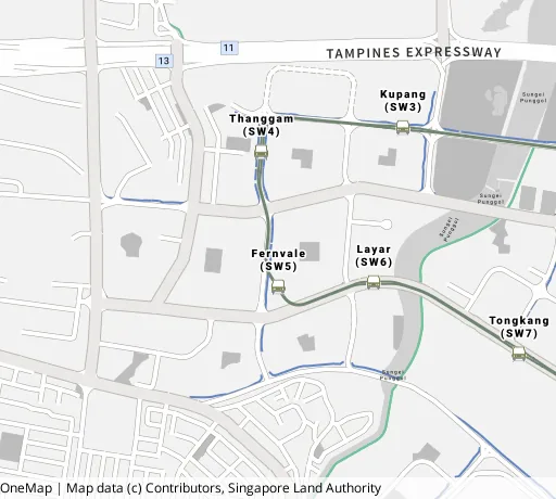Map of the area around Blk 435A Fernvale Rd in Sengkang, showing 400 m and 1 km rings and 3 primary schools within 1 km