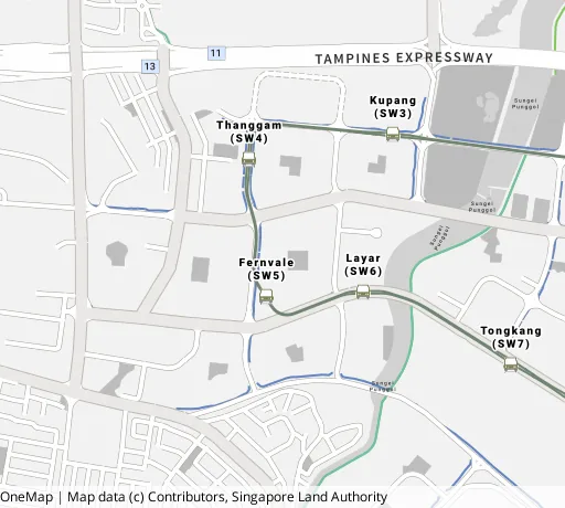Map of the area around Blk 435C Fernvale Rd in Sengkang, showing 400 m and 1 km rings and 3 primary schools within 1 km