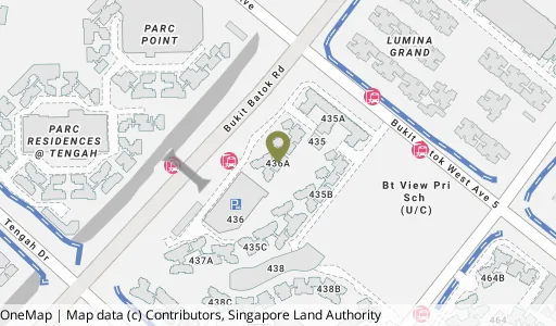Location map of Blk 436A Bt Batok West Ave 5, a HDB resale block in Bukit Batok, Singapore