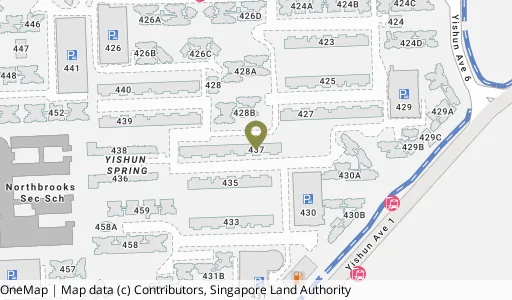 Location map of Blk 437 Yishun Ave 6, a HDB resale block in Yishun, Singapore