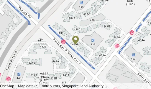 Location map of Blk 439B Bt Batok West Ave 8, a HDB resale block in Bukit Batok, Singapore