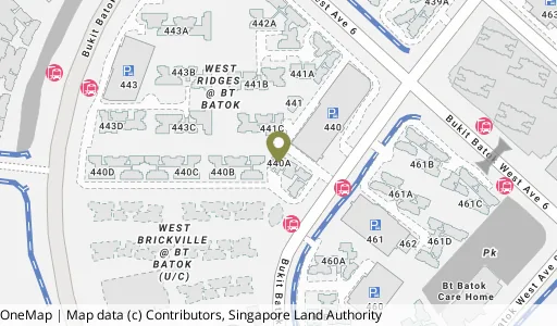 Location map of Blk 440A Bt Batok West Ave 8, a HDB resale block in Bukit Batok, Singapore