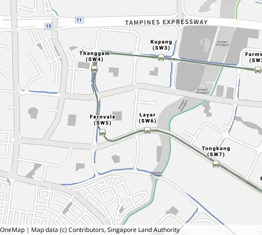 Map of the area around Blk 440A Fernvale Link in Sengkang, showing 400 m and 1 km rings and 4 primary schools within 1 km