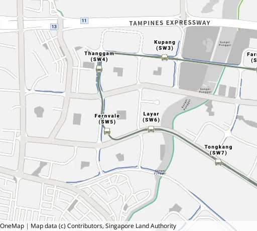 Map of the area around Blk 440B Fernvale Link in Sengkang, showing 400 m and 1 km rings and 3 primary schools within 1 km