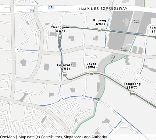 Map of the area around Blk 440C Fernvale Link in Sengkang, showing 400 m and 1 km rings and 3 primary schools within 1 km